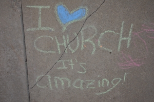 Oasis Kick-Off Carnival -- sidewalk chalk art